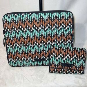 Vera Bradley Multicolor Geometric Tablet eReader Sleeve with Matching Wallet